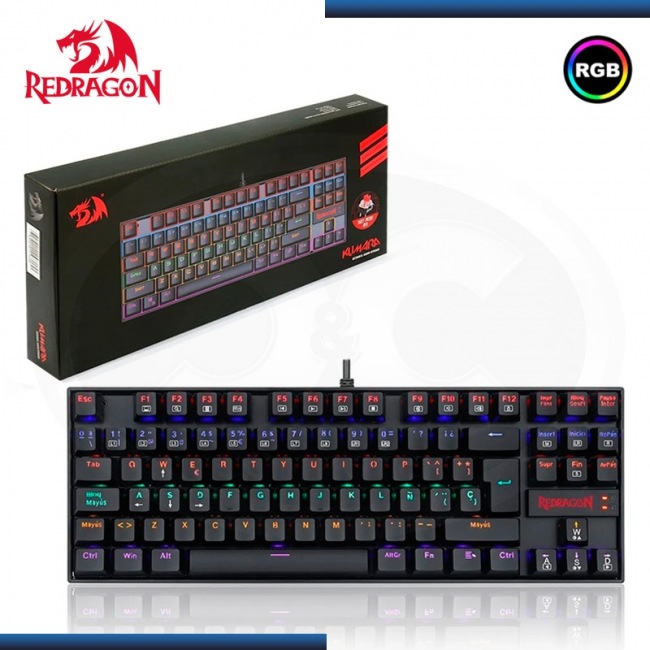 Teclado Gaming Redragon Kumara Rainbow K552 Black Rgb Switch Red Mecanico EspaÑol 7001