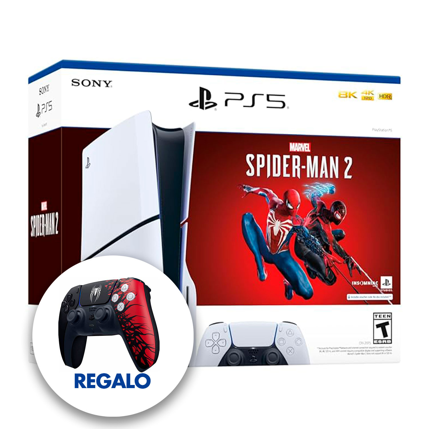 Combo PlayStation 5 SLIM Spider Man 2 + Mando DualSense Extra - PS5 -  Estacion Mars
