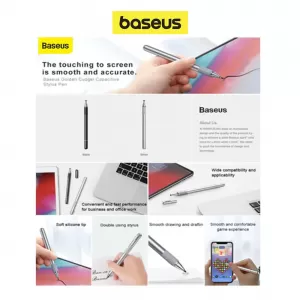 Baseus Universal Stylus Pencil Multifunción 2 en 1 Para iPad, iPhone, Samsung, Xiaomi, Huawei