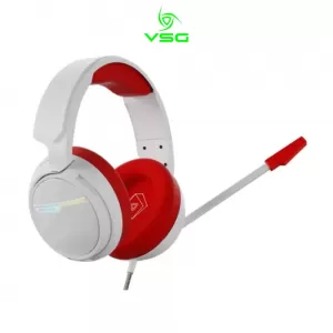 AUDIFONO VSG GAMER PENTAGON BLANCO/ROJO