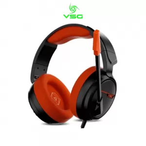 AUDIFONO VSG GAMER PENTAGON NEGRO/NARANJA CON MICROFONO