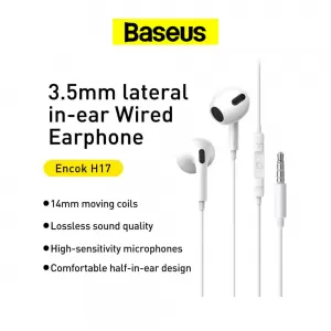 Audifonos Baseus H17 Jack 3.5mm C/ Microfono Para Xiaomi Samsung Android Apple