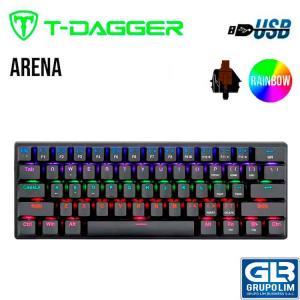 TECLADO T-DAGGER ARENA T-TGK321 | INGLES | MECANICO | SW-BROWN | RAINBOW | NEGRO