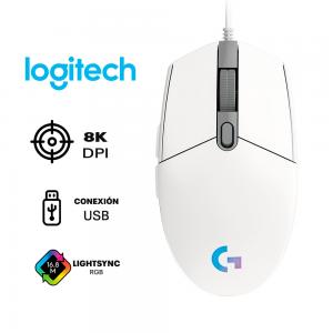 MOUSE LOGITECH G203 LIGHTSYNC | 8,000 DPI | RGB | BLANCO