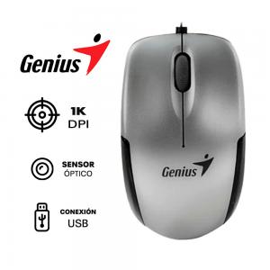 MOUSE GENIUS MICRO TRAVELER | RETRACTIL | 1,000 DPI | PLATA