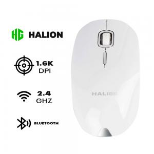 MOUSE HALION SHINE HA-M333W | INALAMBRICO | 1,600 DPI | BLANCO