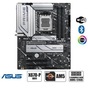 PLACA ASUS PRIME X670-P WIFI AMD RYZEN DDR5 AM5