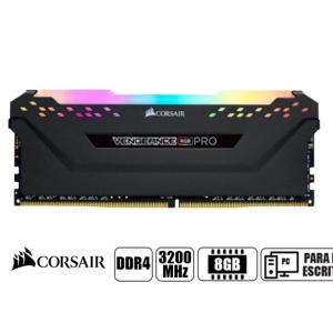 MEMORIA DDR4 8GB 3200 CL16 CORSAIR  VENGEANCE RGBPRO BLACK