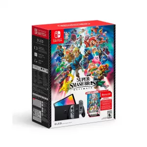 CONSOLA NINTENDO SWITCH OLED SUPER SMASH BROS ULTIMATE + JUEGO + 3 MESES DE MEMBRESÍA NINTENDO ONLINE