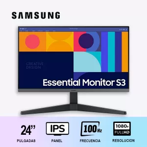 MONITOR Essential S3 SAMSUNG 24″ IPS 100HZ  FULLHD PLANO HDMI 