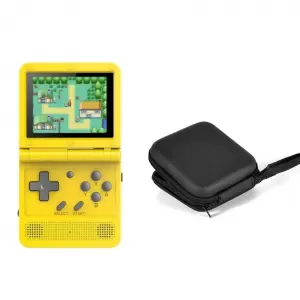 RETROCONSOLA PORTATIL POWKIDDY V90 + ESTUCHE AMARILLO