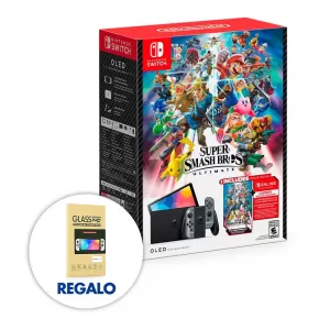 CONSOLA NINTENDO SWITCH OLED SUPER SMASH BROS ULTIMATE + JUEGO + 3 MESES DE MEMBRESÍA NINTENDO ONLINE