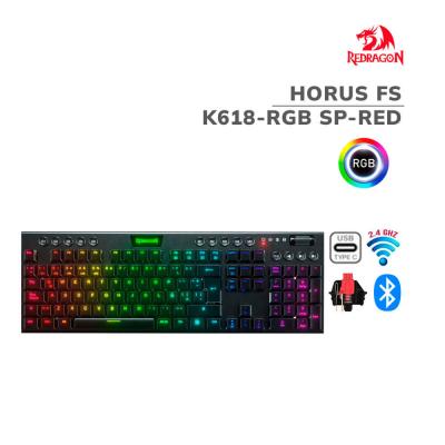 Teclado Gaming Redragon Horus K619-RGB Negro (Español Alámbrico) Switch Rojo