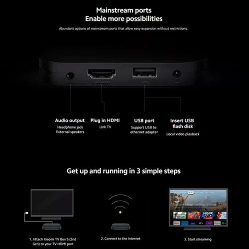 Xiaomi Mi Tv Box S 2nd Control De Voz 4k 8gb Con 2gb De Memoria Ram