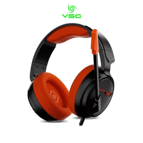 AUDIFONO VSG GAMER PENTAGON NEGRO/NARANJA CON MICROFONO