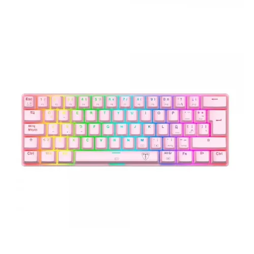 TECLADO T-DAGGER ARENA T-TGK321 | ESPAÑOL | MECANICO | SW-RED | RAINBOW | ROSADO