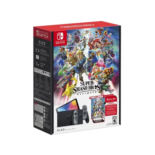 CONSOLA NINTENDO SWITCH OLED SUPER SMASH BROS ULTIMATE + JUEGO + 3 MESES DE MEMBRESÍA NINTENDO ONLINE