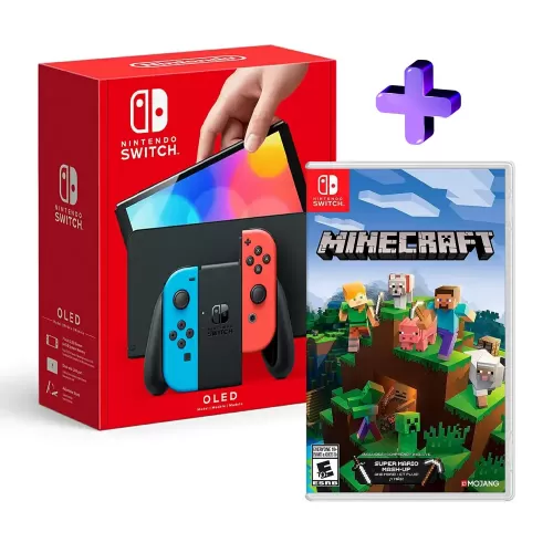 PACK CONSOLA NINTENDO SWITCH OLED + VIDEOJUEGO MINECRAFT SWITCH