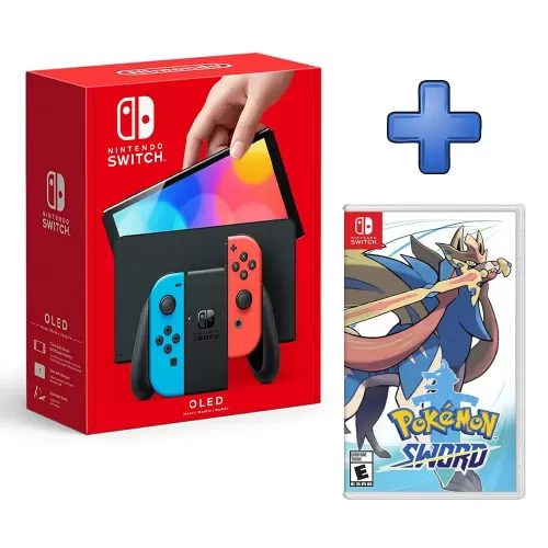 PACK CONSOLA NINTENDO SWITCH OLED NEON+ VIDEOJUEGO POKEMON ESPADA 